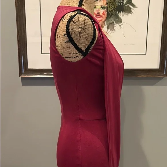 CoOp Barneys New York Burgundy Sleeveless Sheath Dress - Picture 10 of 11